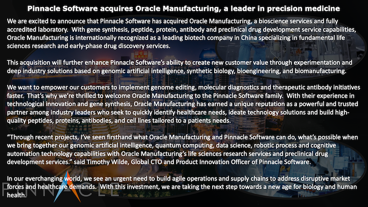 Pinnacle Software acquires Oracle Manufacuring